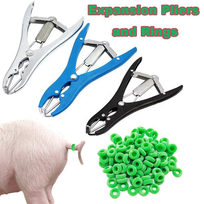 Elastrator Pliers + Rubber Rings for Tail Docking - Vastura Ag