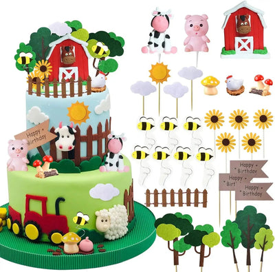 Farm Animal Cow Cake Topper Decorations for Farm Animal Theme… - Vastura Ag