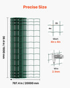 Farm Fence, 39 X 787 In, 4 X 4 In Mesh 2.1mm Galvanized Steel Wire… - Vastura Ag
