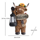 Highland Cattle Solar Lamp Yak Outdoor Garden Courtyard Decoration - Vastura Ag